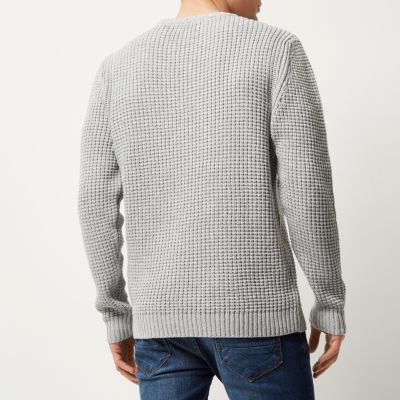 Grey waffle knit jumper